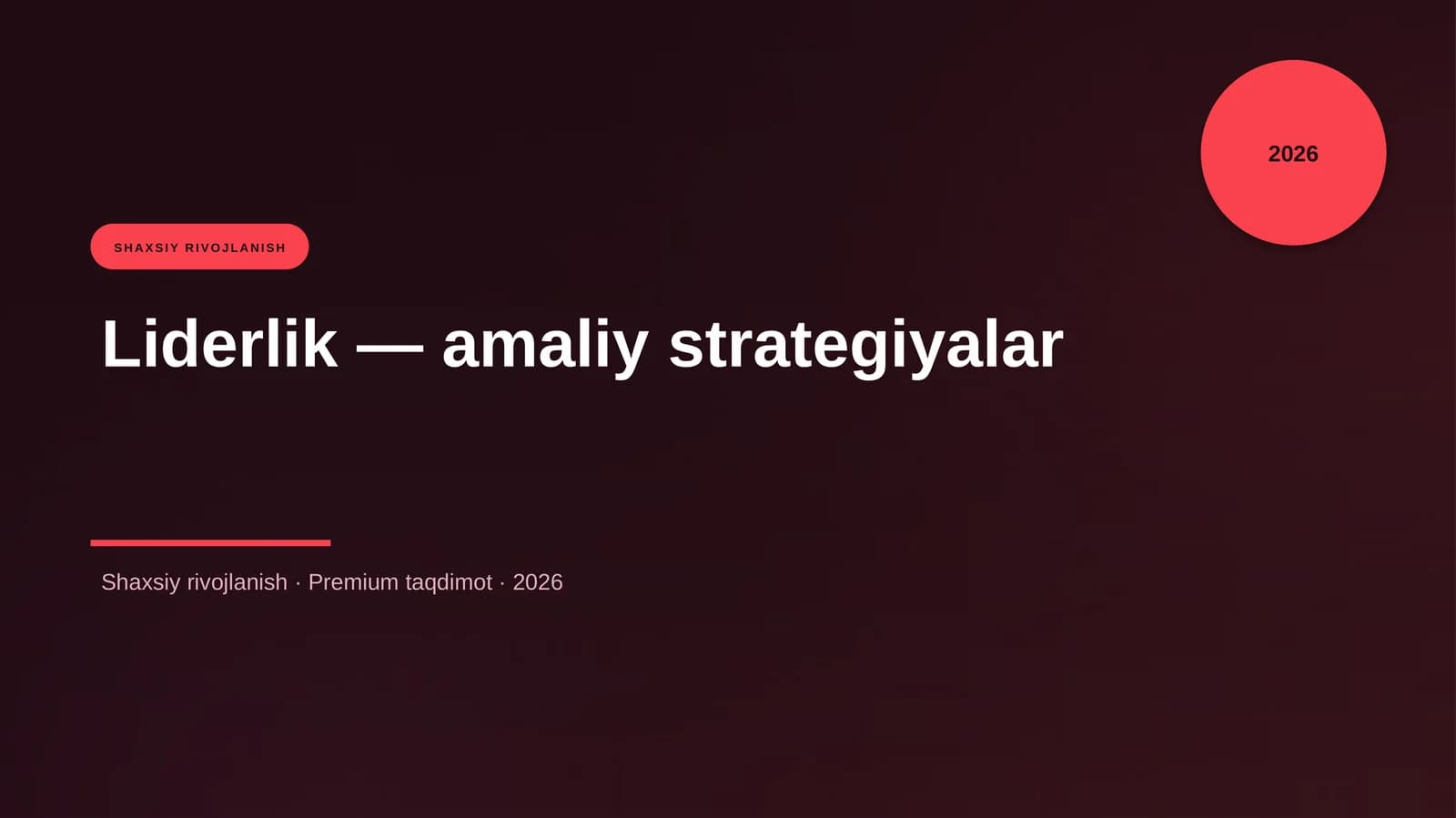 Liderlik — amaliy strategiyalar