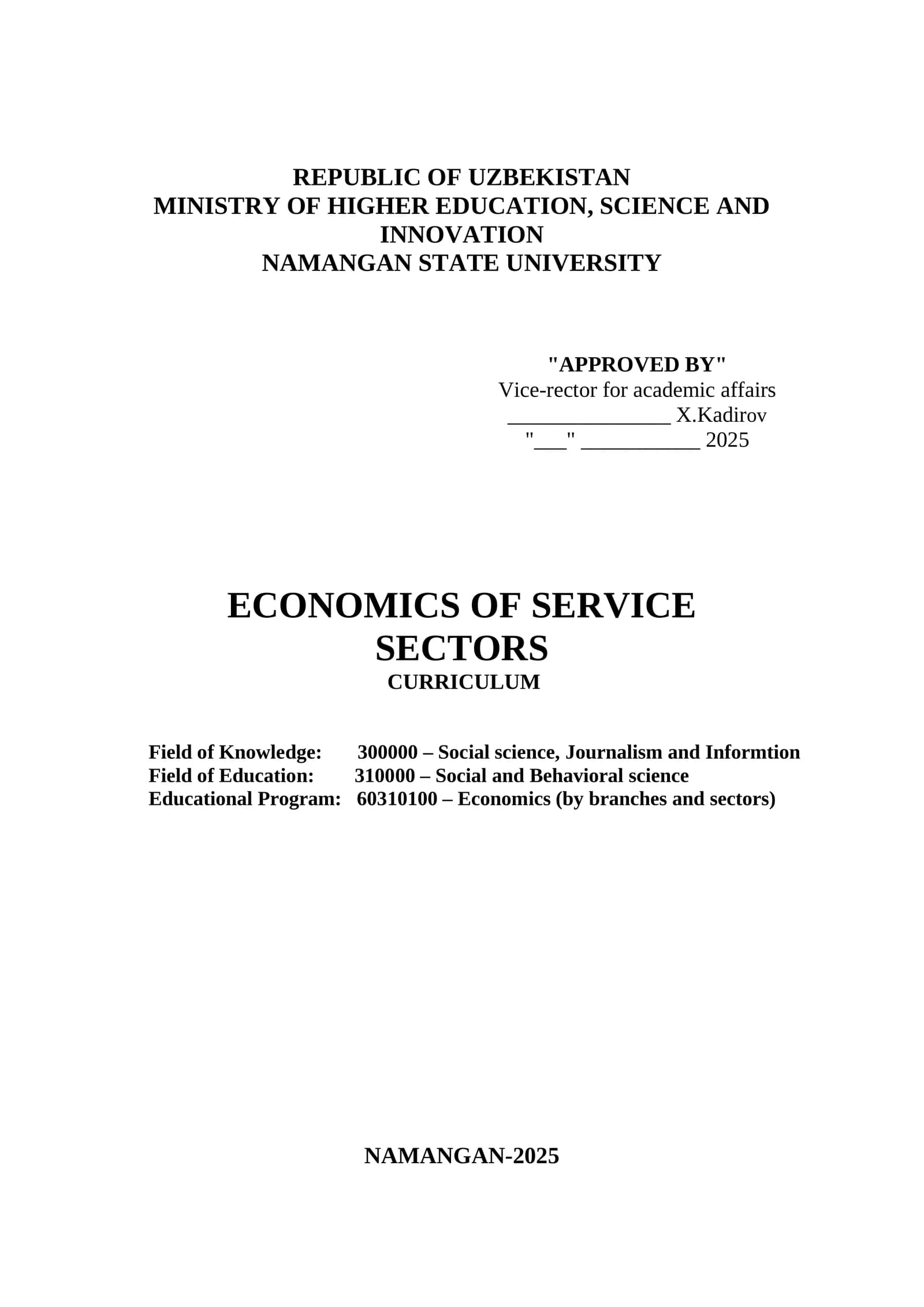 Economics of Service Sectors