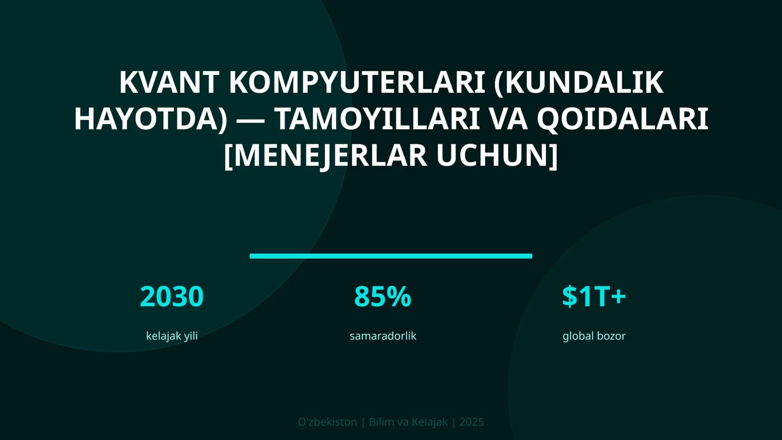 KVANT KOMPYUTERLARI (KUNDALIK HAYOTDA) — TAMOYILLARI VA QOIDALARI [MENEJERLAR UCHUN]