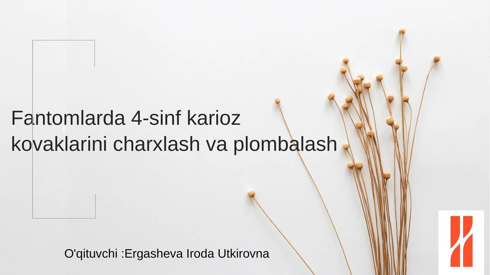 Fantomlarda 4-sinf karioz kovaklarini charxlash va plombalash