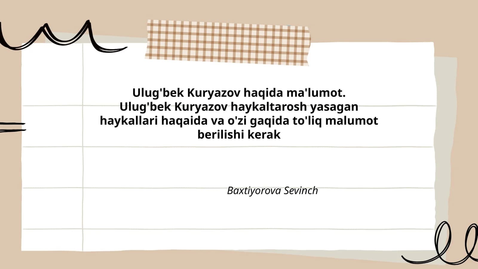 Ulug'bek Kuryazovning hayoti va ijodiy faoliyati
