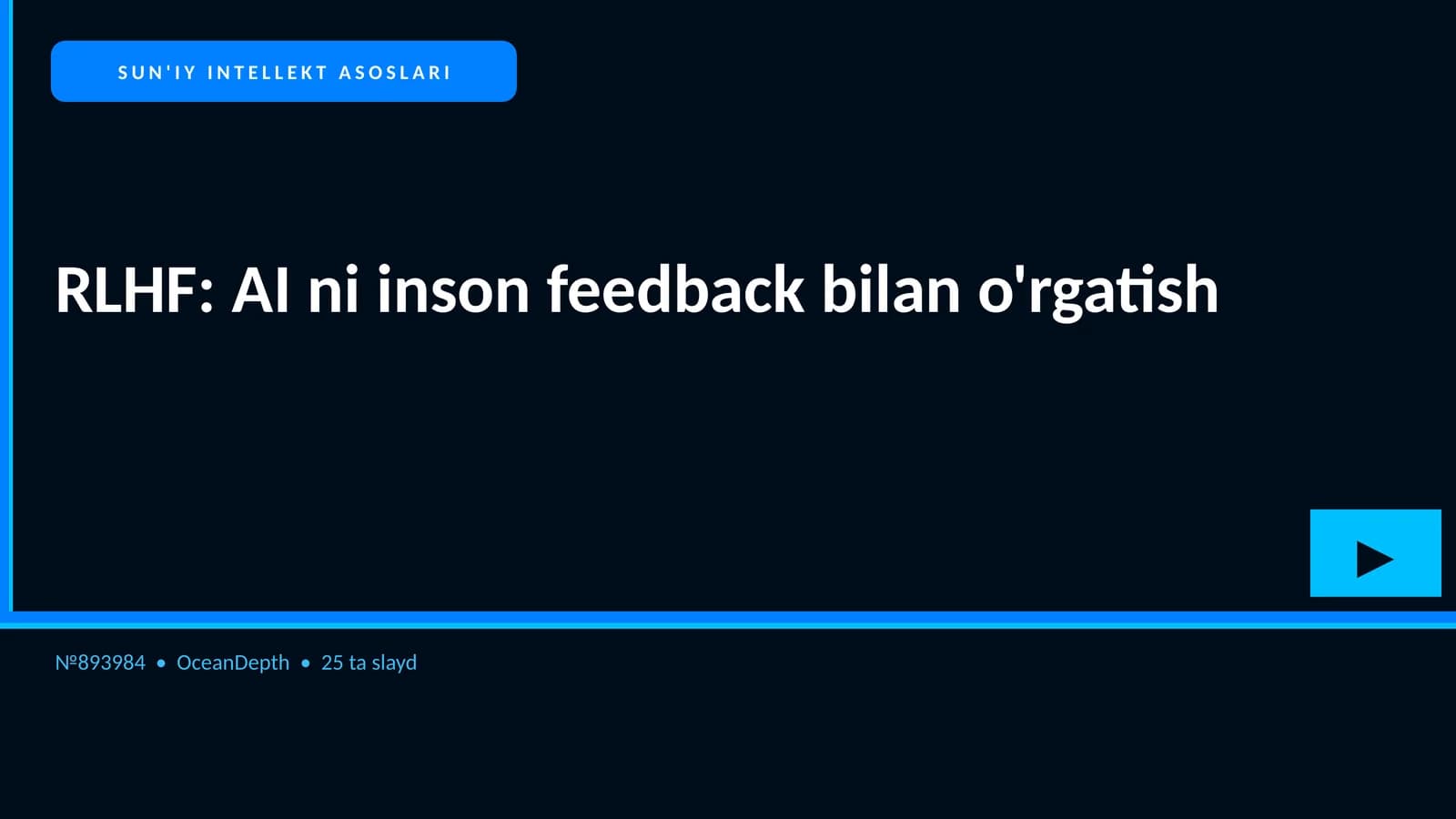SUN'IY INTELLEKT ASOSLARI