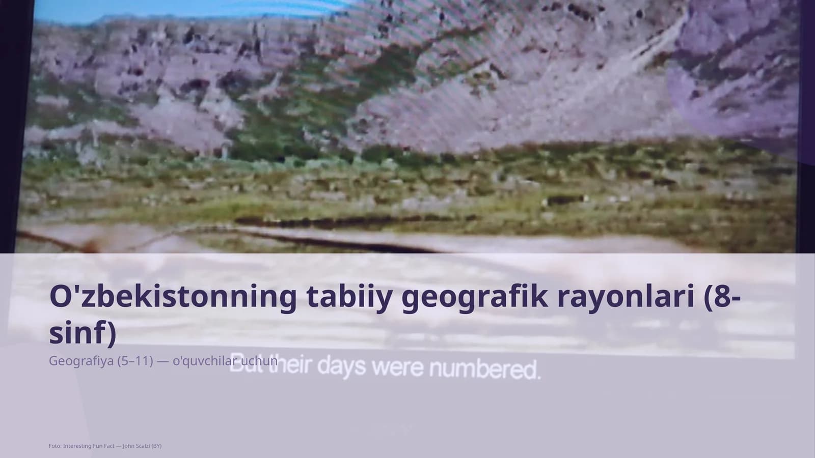 O'zbekistonning tabiiy geografik rayonlari (8-sinf)