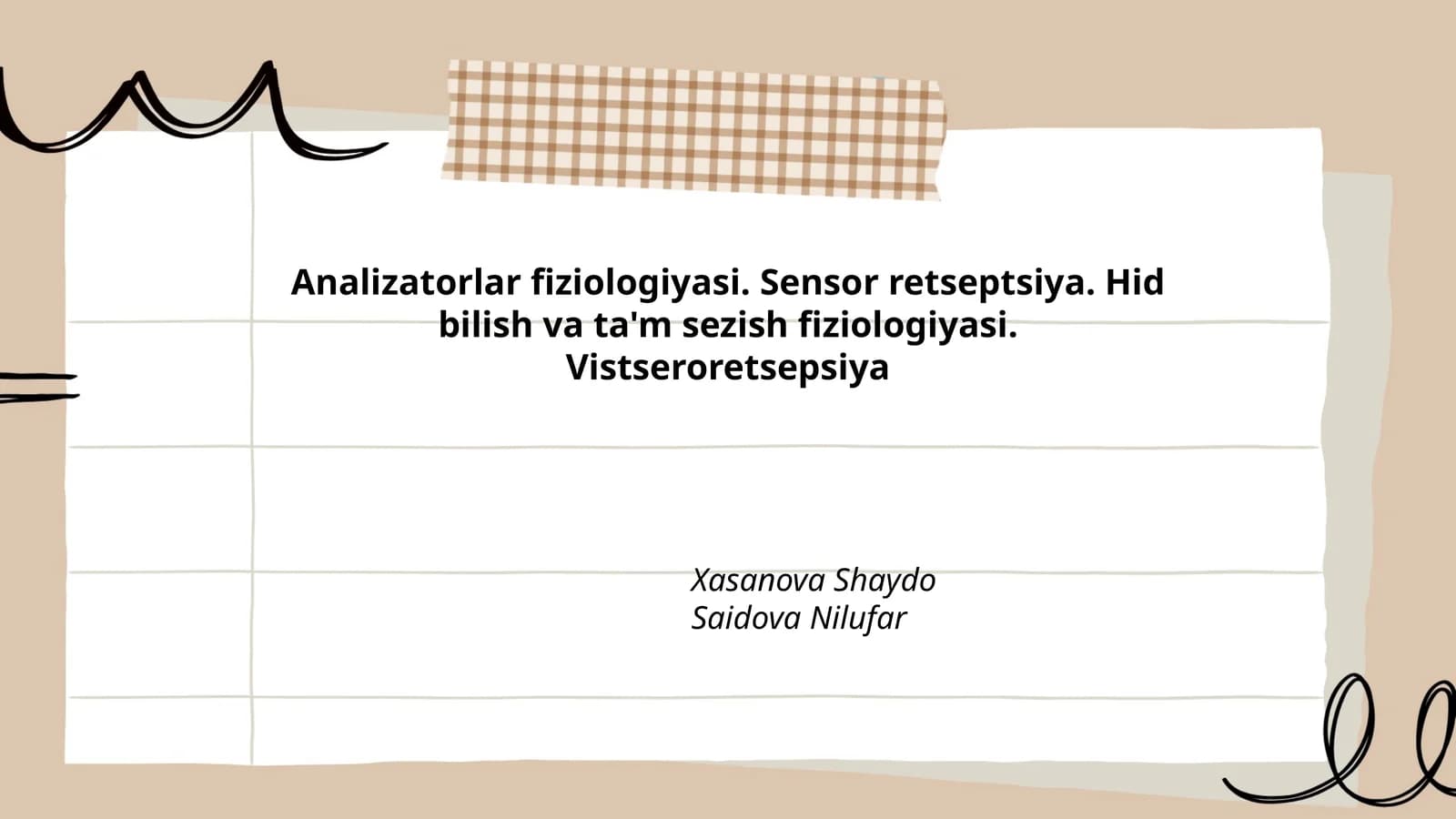 Analizatorlar fiziologiyasi