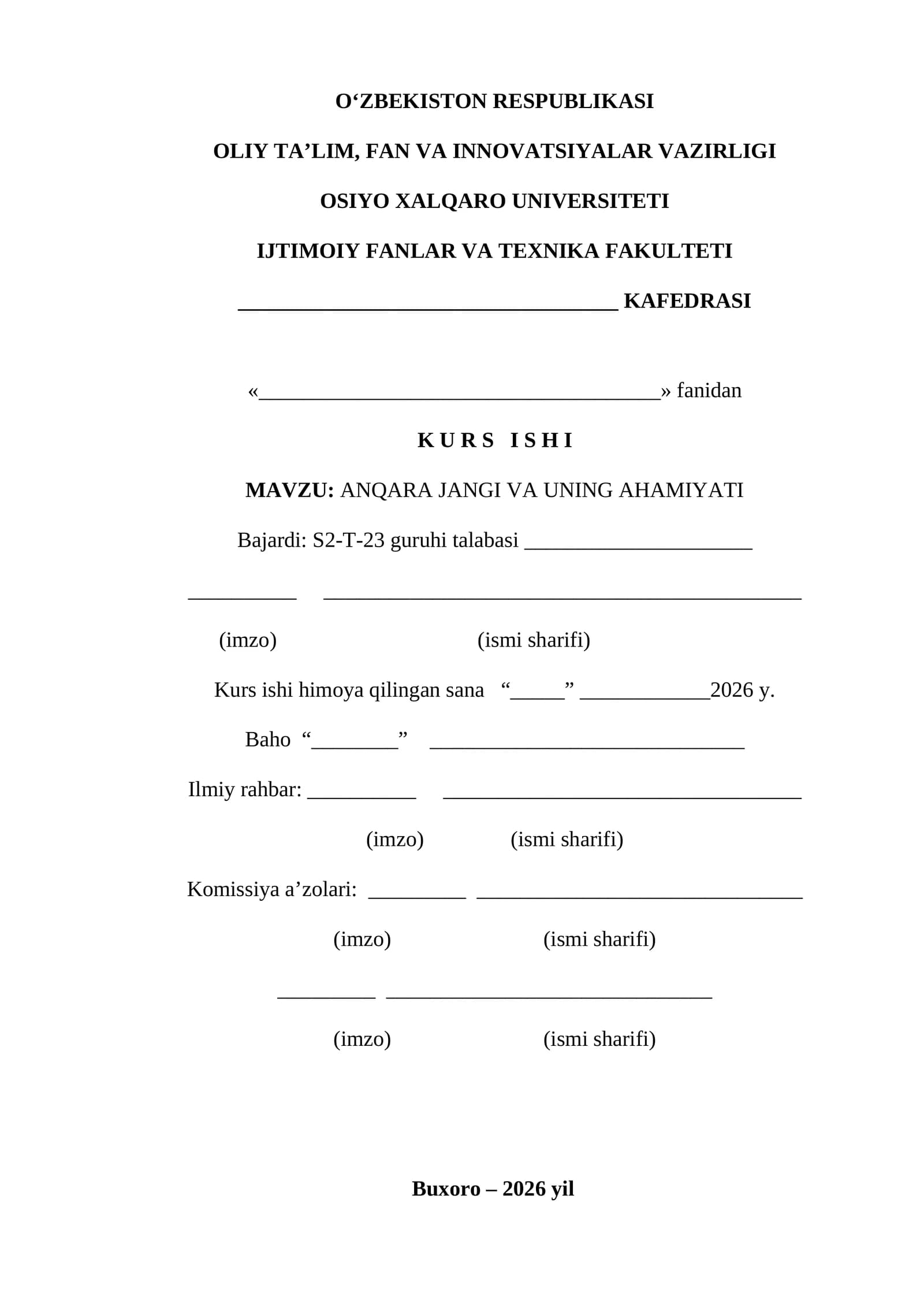 ANQARA JANGI VA UNING AHAMIYATI