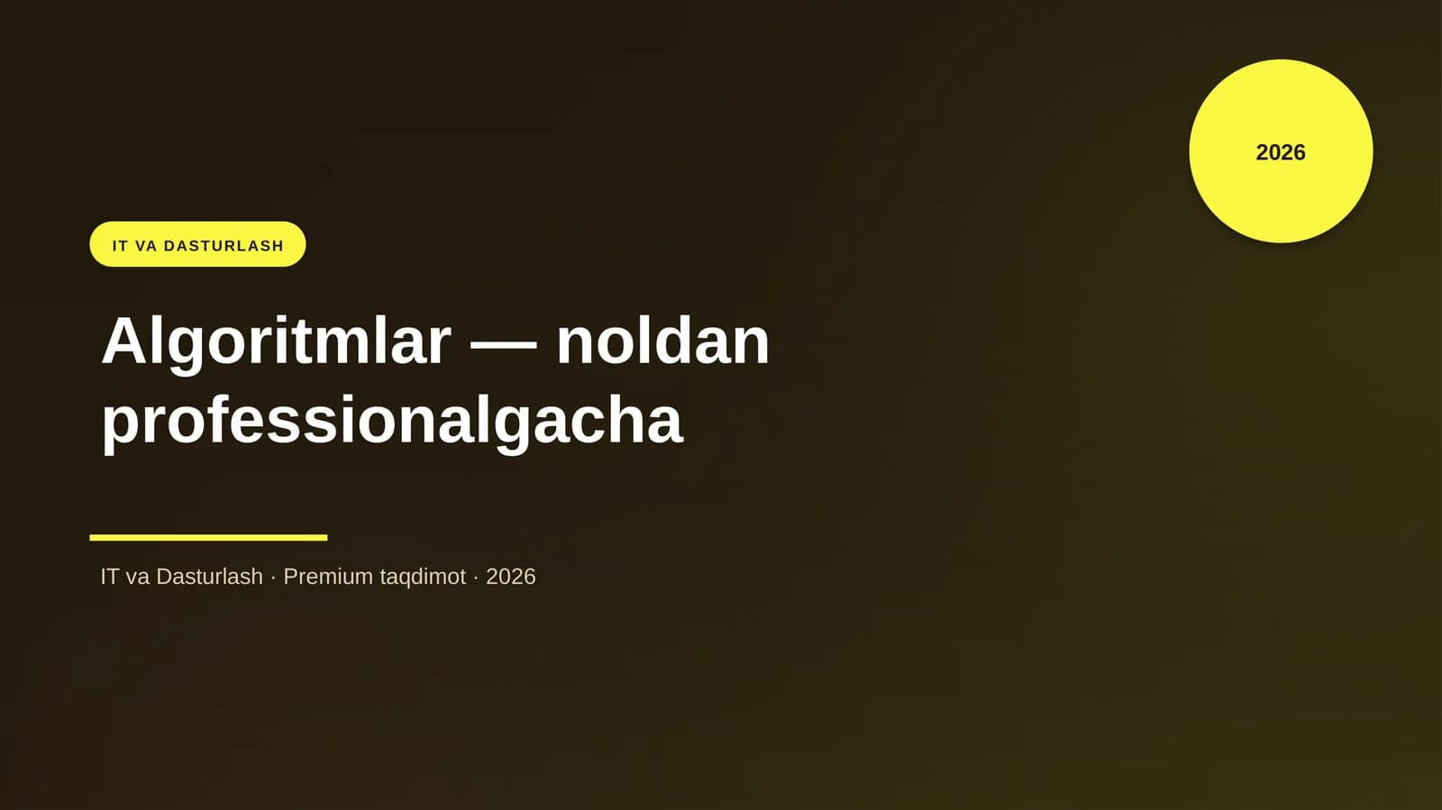 Algoritmlar — noldan professionalgacha