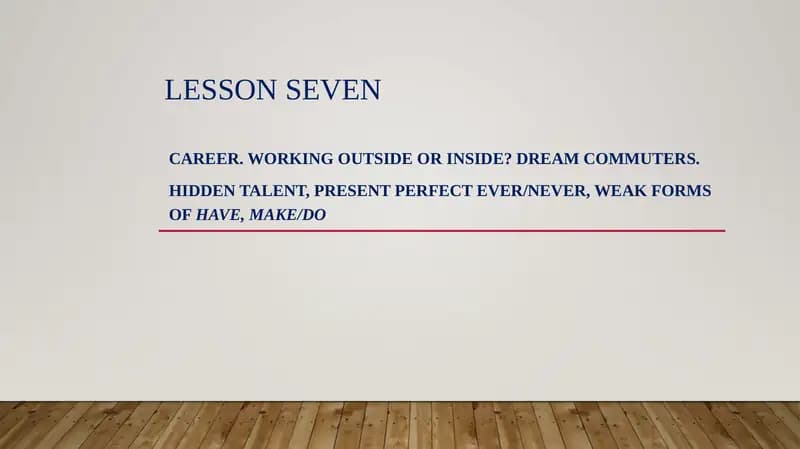 Career. Working outside or inside?