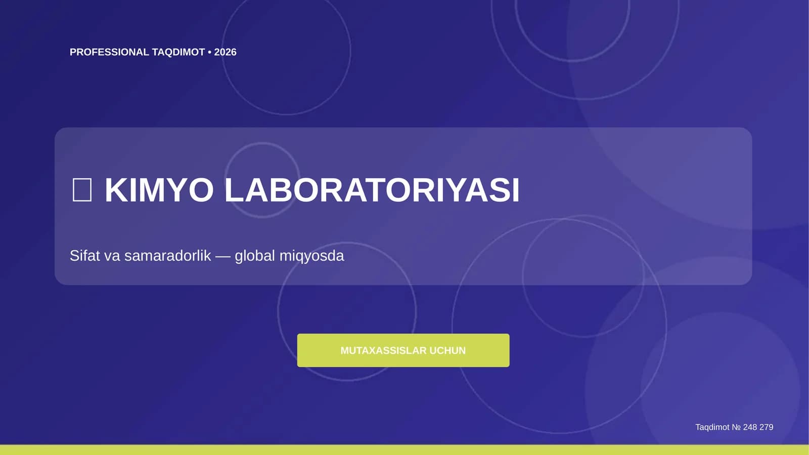 Kimyo laboratoriyasi: sifat va samaradorlik (global miqyosda)