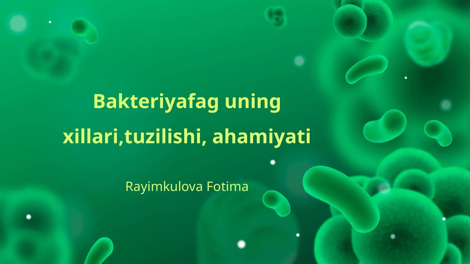 Bakteriyafaglar haqida umumiy ma'lumot