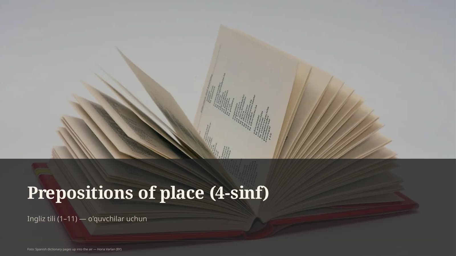 Prepositions of place (4-sinf)