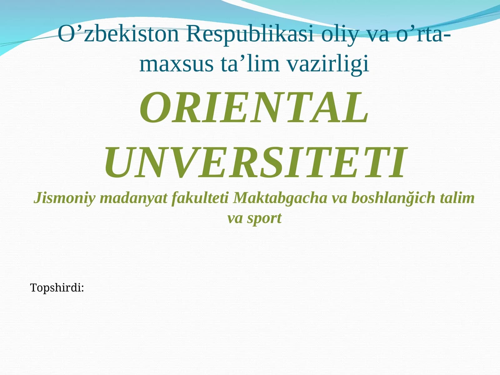 Boshlang’ich ta’limda (1va 4- siniflar) gimnastika mashg’ulotining konspektini tuzish.p