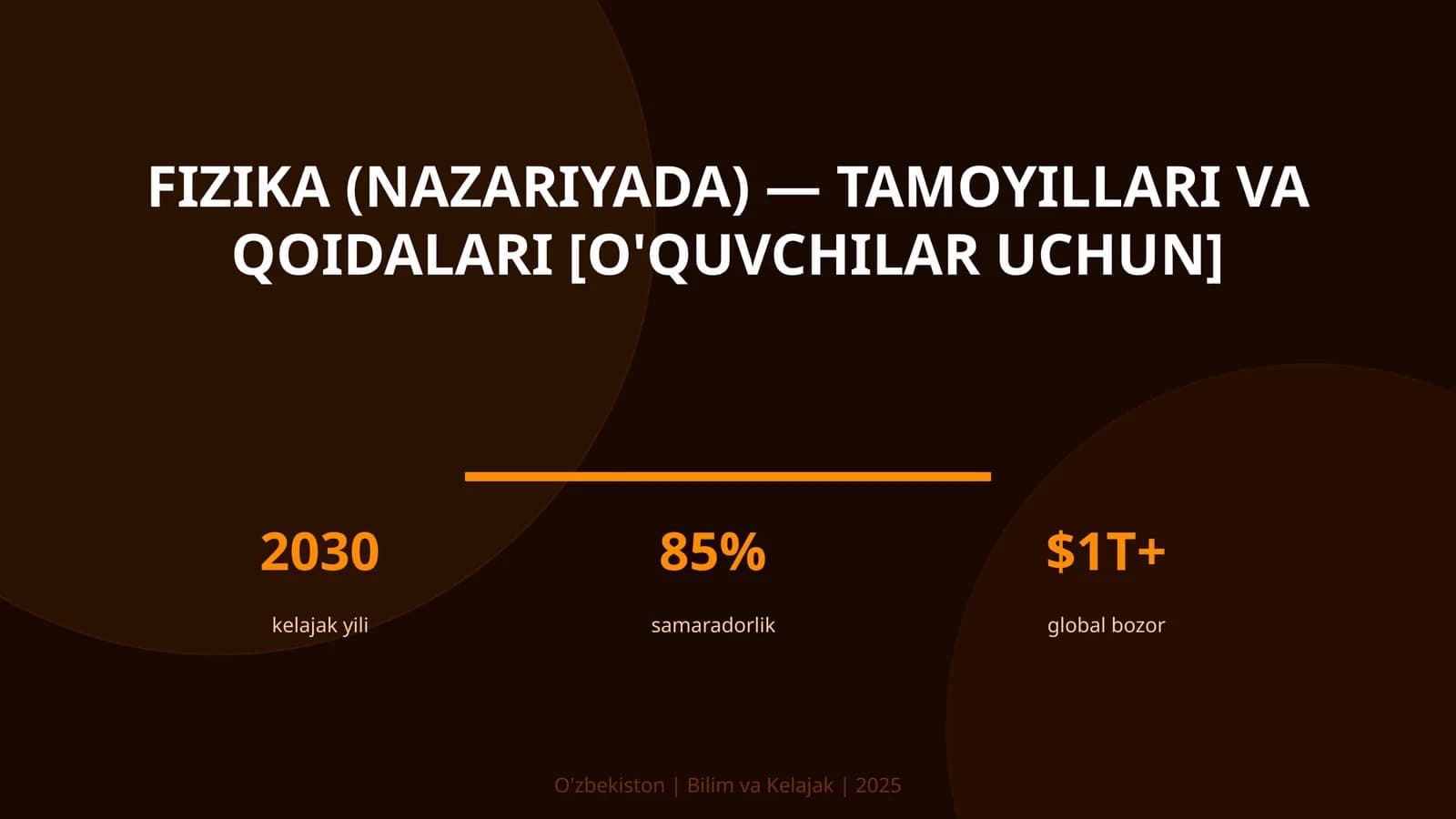 FIZIKA (NAZARIYADA) — TAMOYILLARI VA QOIDALARI [O'QUVCHILAR UCHUN]