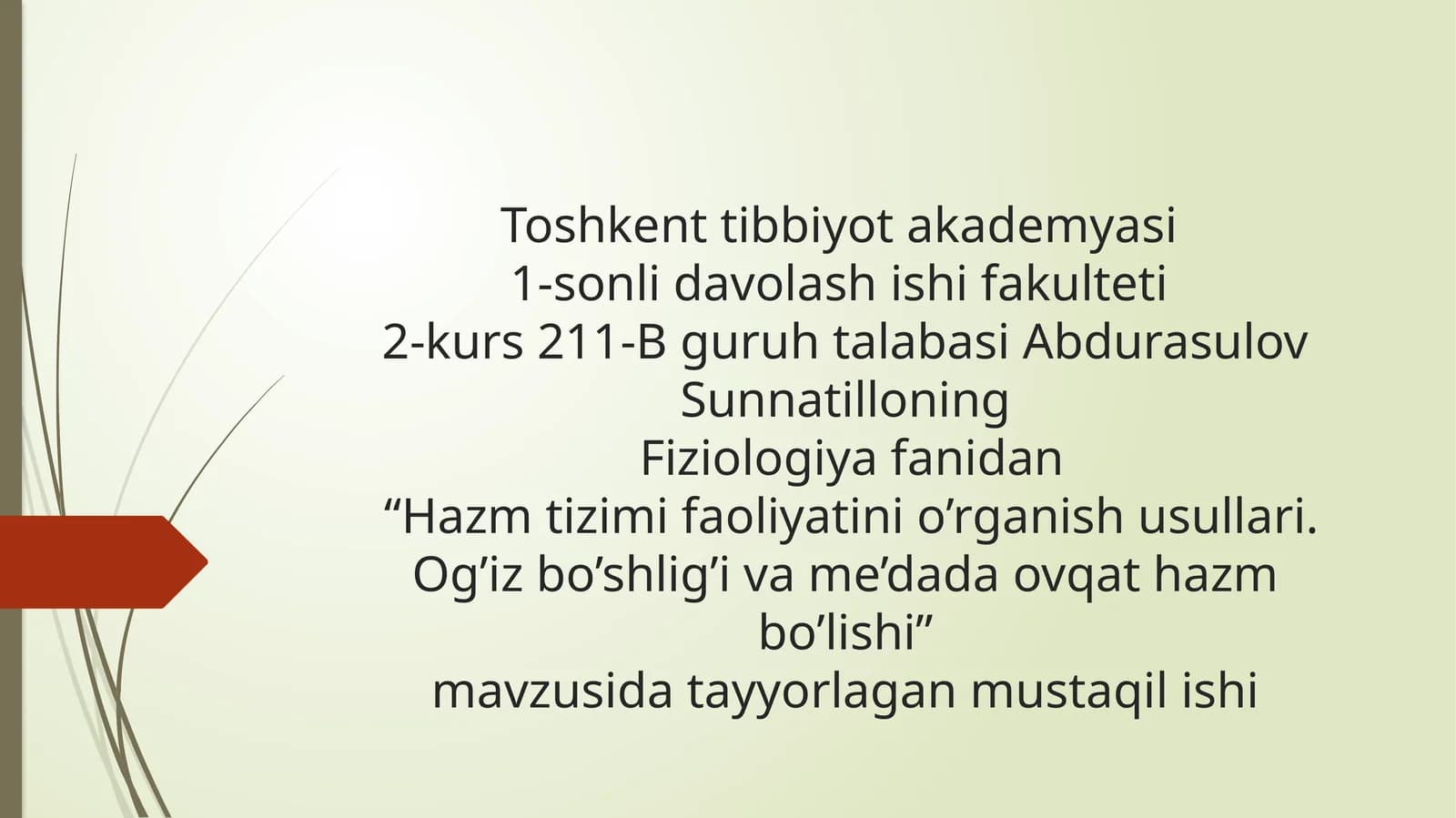 Hazm qilish faoliyati