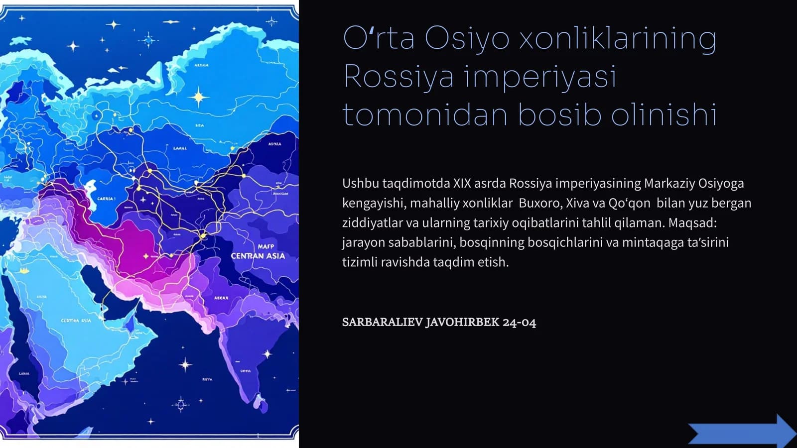 [Oʻrta Osiyo xonliklarining Rossiya imperiyasi tomonidan bosib olinishi]