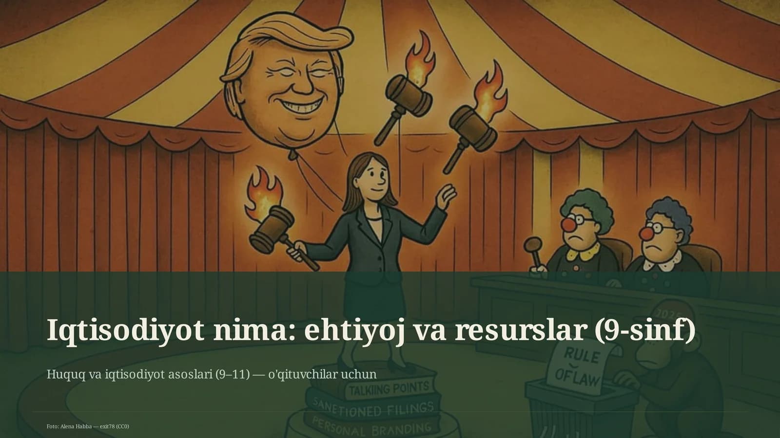 Iqtisodiyot nima: ehtiyoj va resurslar (9-sinf) Huquq va iqtisodiyot asoslari (9–11) — o'qituvchilar uchun