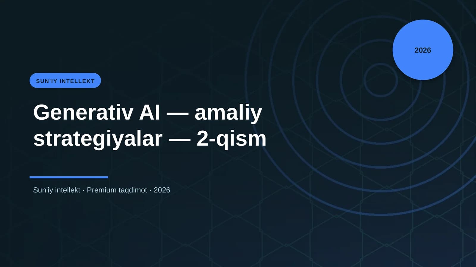 Generativ AI — amaliy strategiyalar — 2-qism