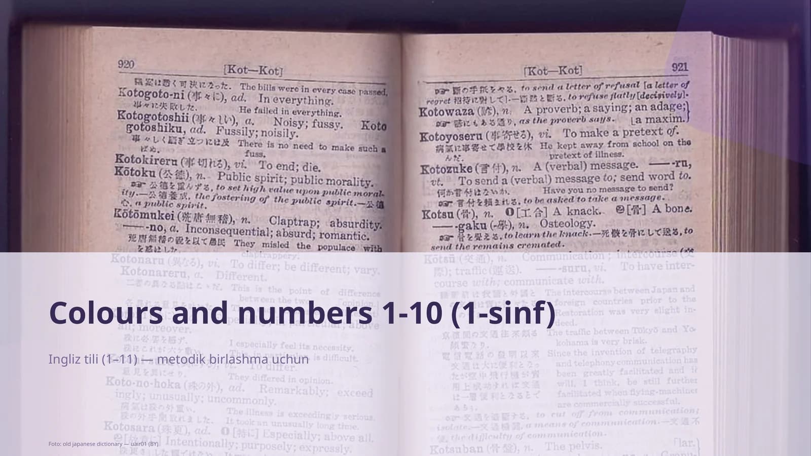 Colours and numbers 1-10 (1-sinf)