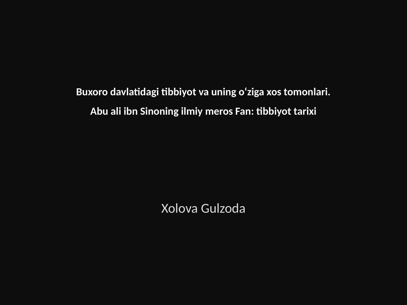 Tibbiyot va uning oʻziga xos tomonlari