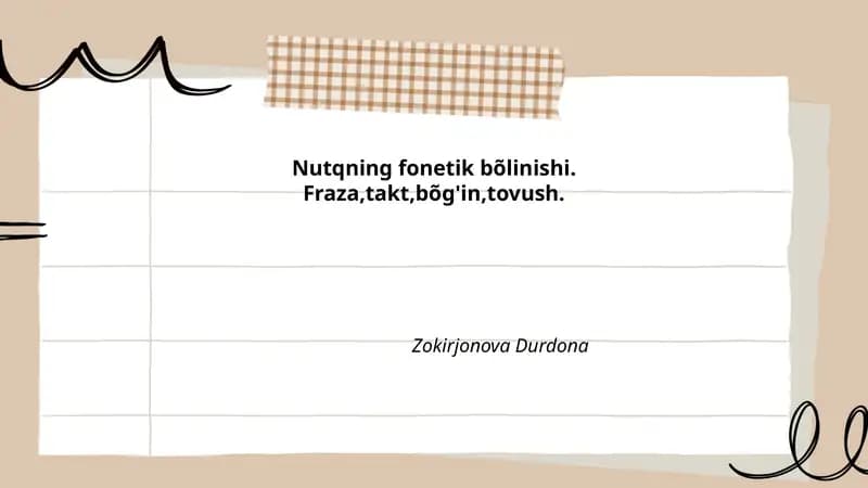 Nutqning fonetik bo'linishi