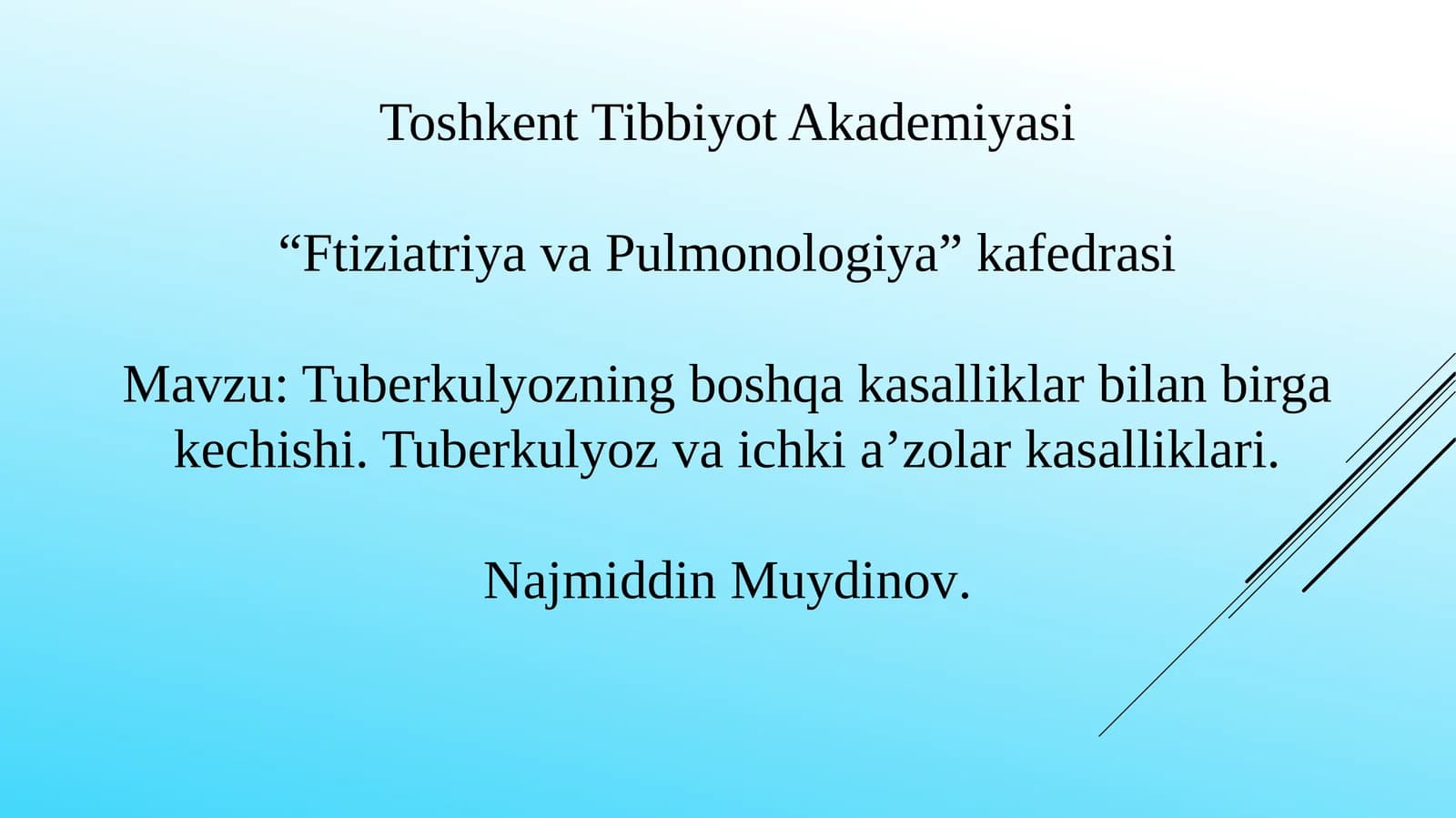 Tuberkulyozning boshqa kasalliklar bilan birga kechishi.