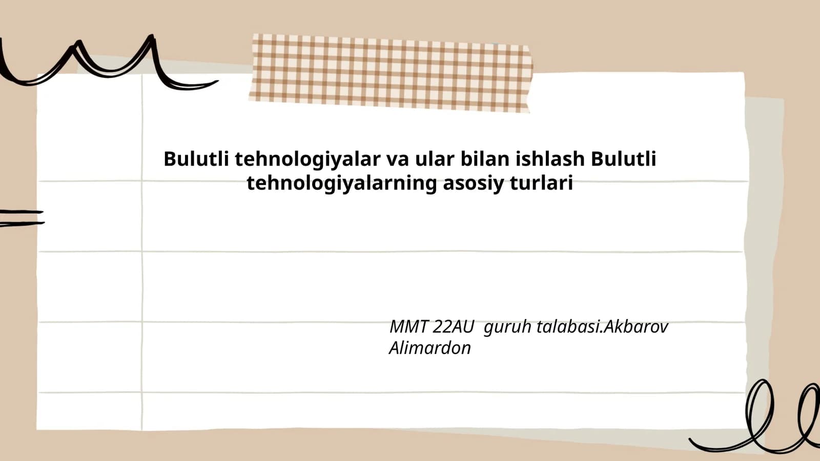 Bulutli tehnologiyalar va ular bilan ishlash