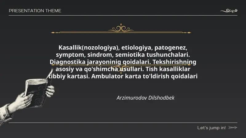 Tish kasalliklar tibbiy kartasi