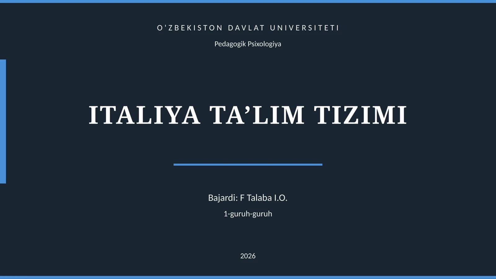 ITALİYA TA’LİM TIZİMİ