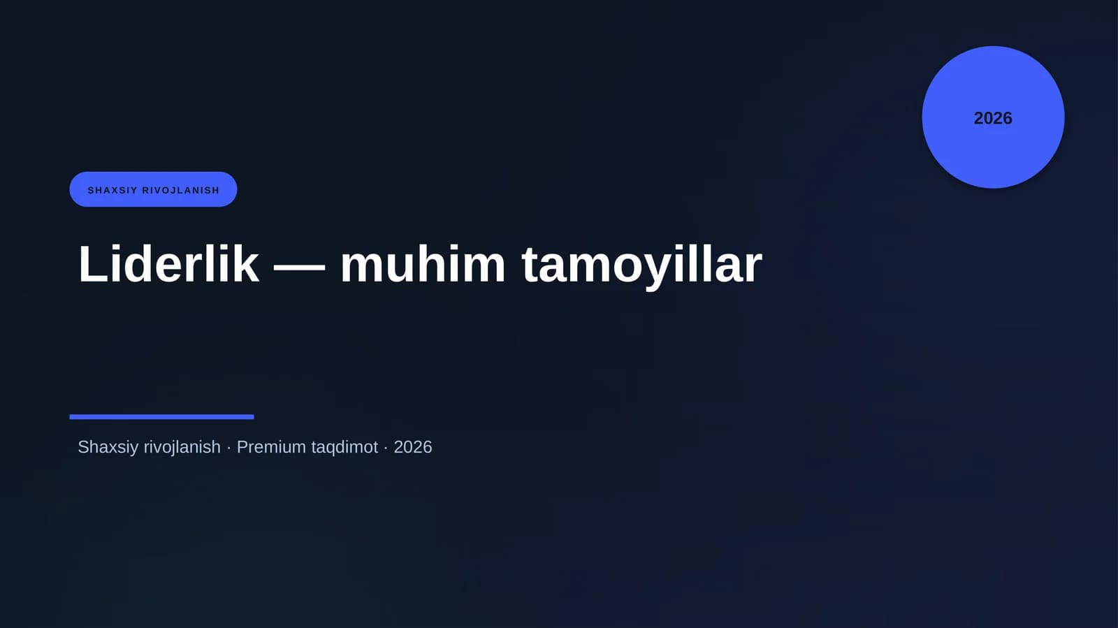 Liderlik — muhim tamoyillar