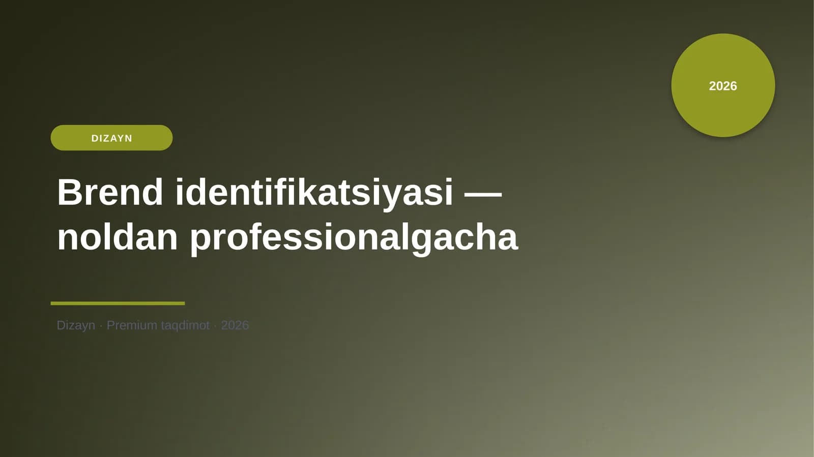 Brend identifikatsiyasi — noldan professionalgacha