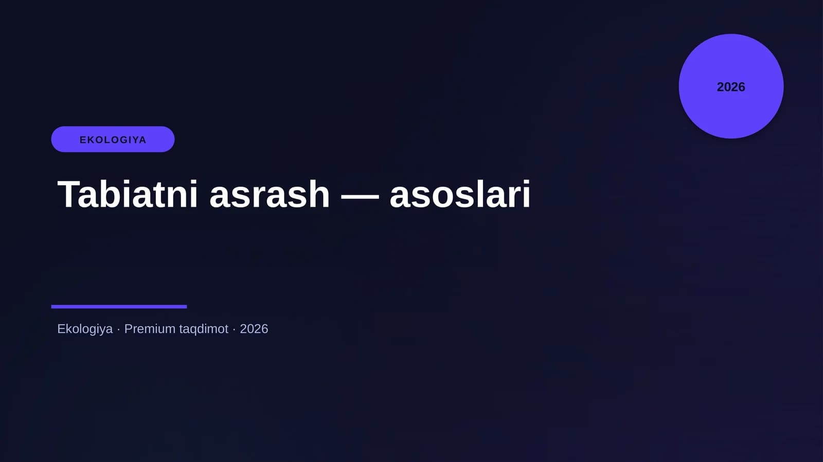 Tabiatni asrash — asoslari