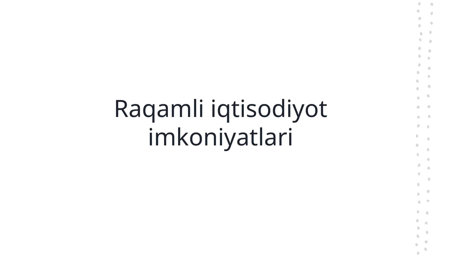 Raqamli iqtisodiyot