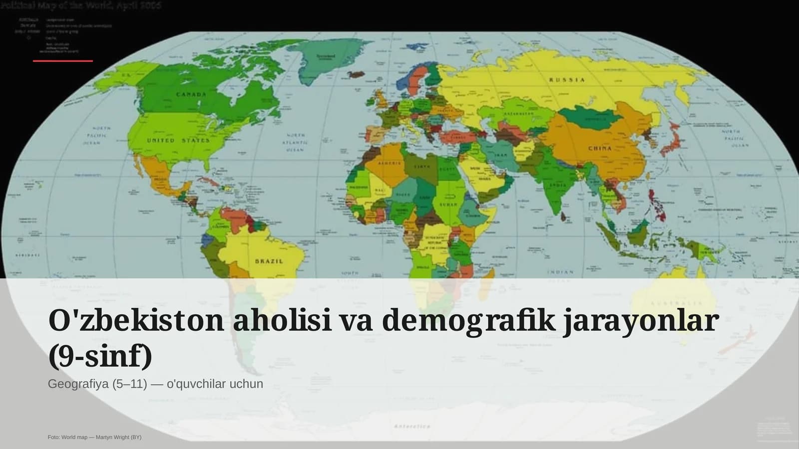 O'zbekiston aholisi va demografik jarayonlar (9-sinf)