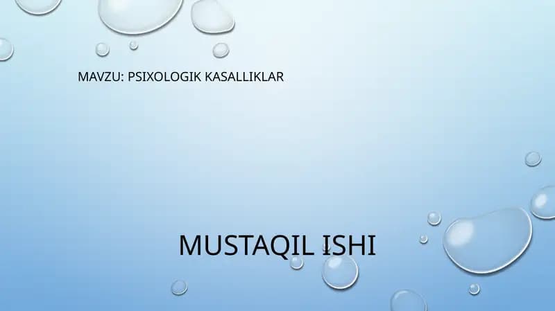 psixologik kasalliklar