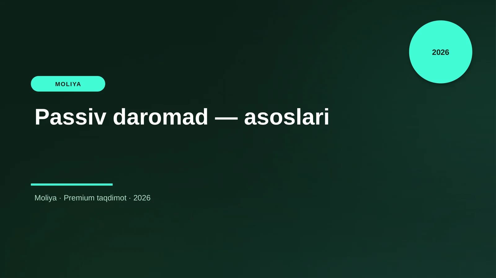 Passiv daromad — asoslari