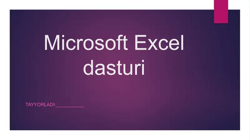 Microsoft Excel dasturi