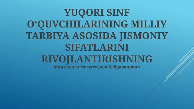 Milliy tarbiya asoslari