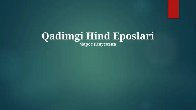 Qadimgi Hind Eposlari