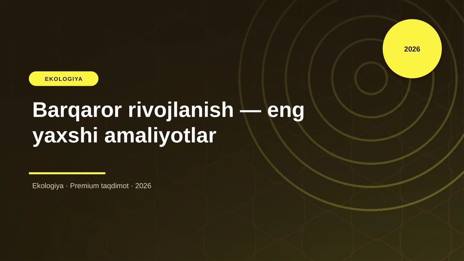 Barqaror rivojlanish — eng yaxshi amaliyotlar