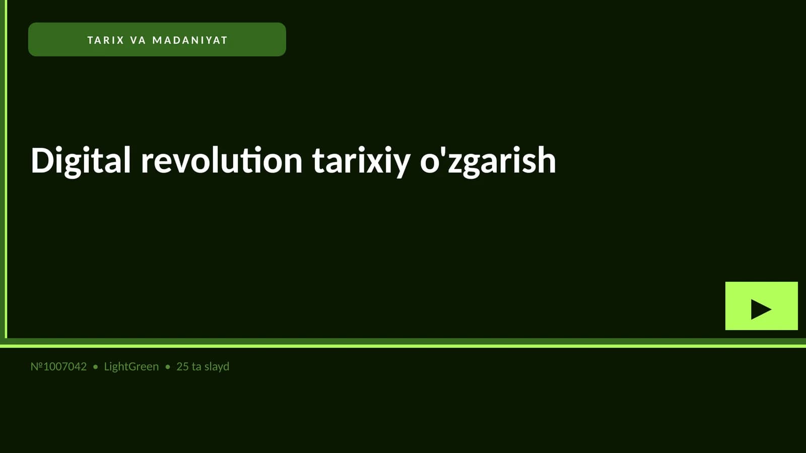 Digital revolution tarixiy o'zgarish