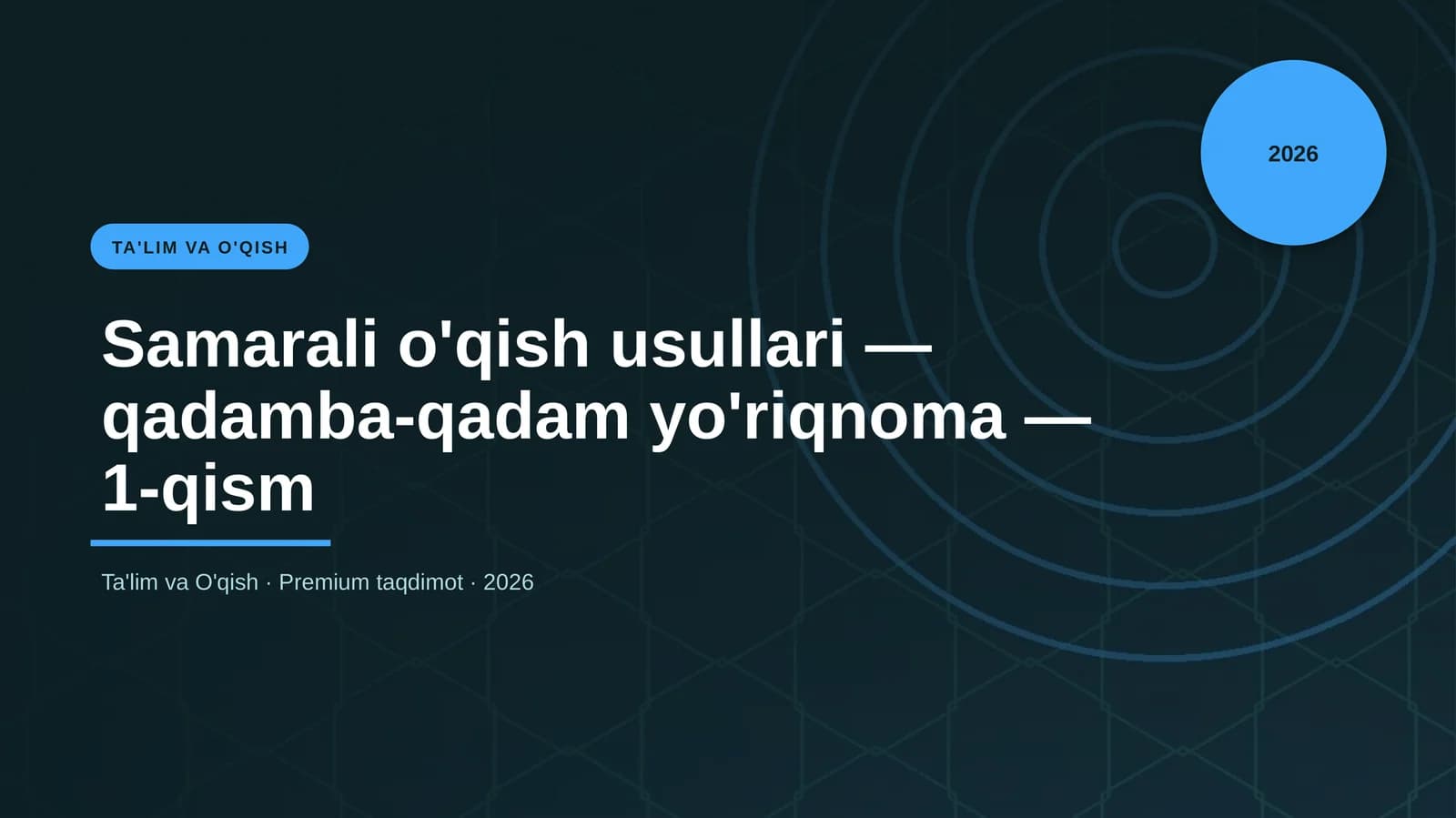 Samarali o'qish usullari — qadamba-qadam yo'riqnoma
