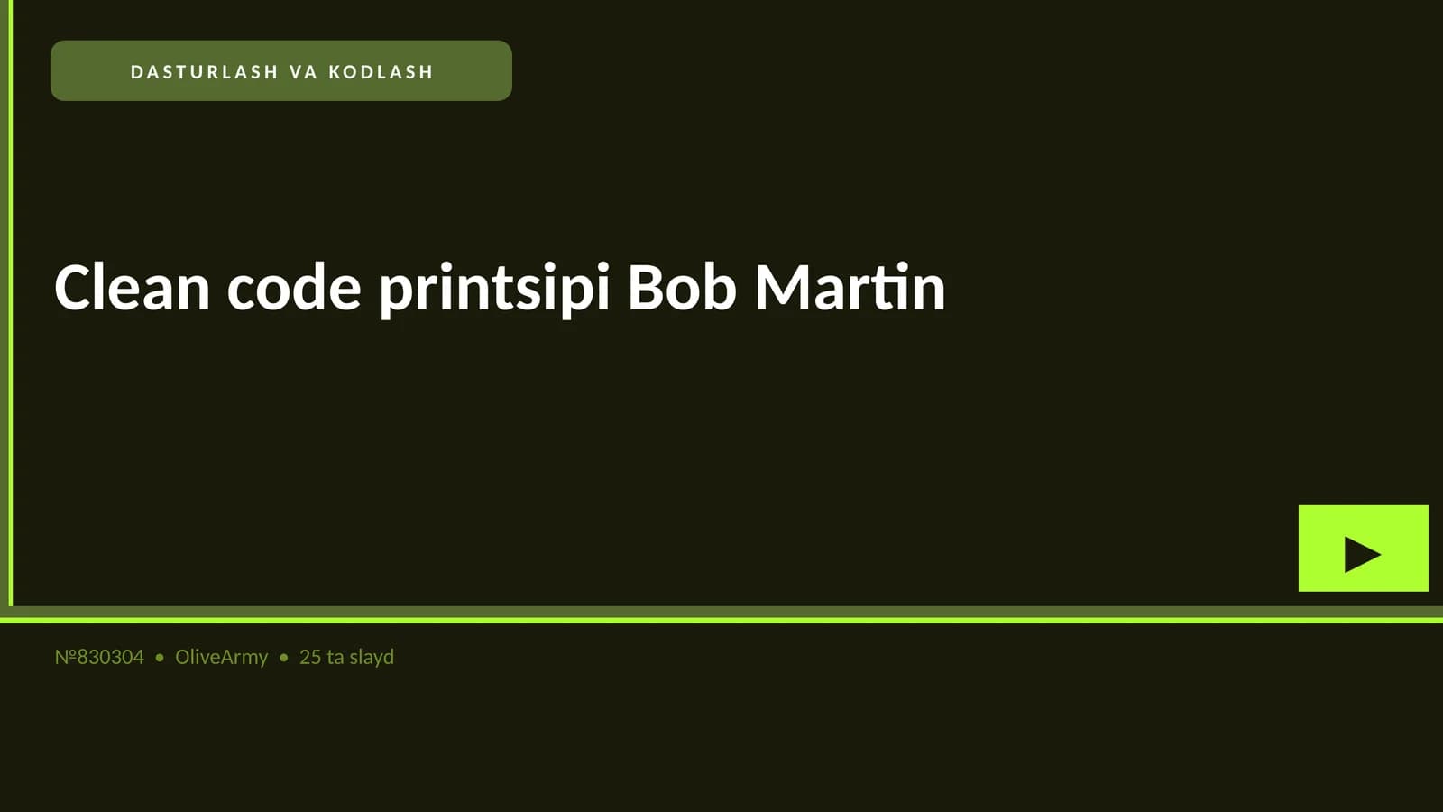 Clean code printsipi Bob Martin