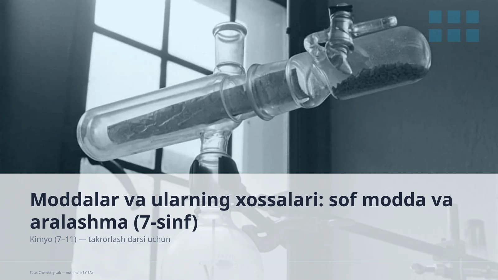 Moddalar va ularning xossalari: sof modda va aralashma (7-sinf)