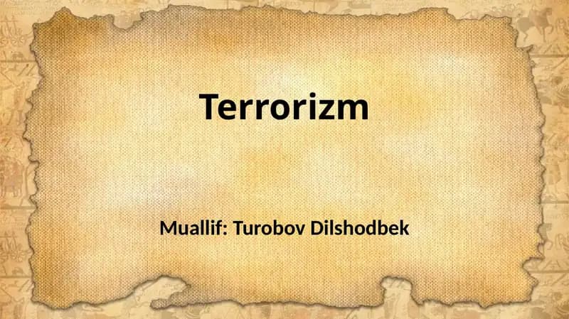 Terrorizm tushunchasi