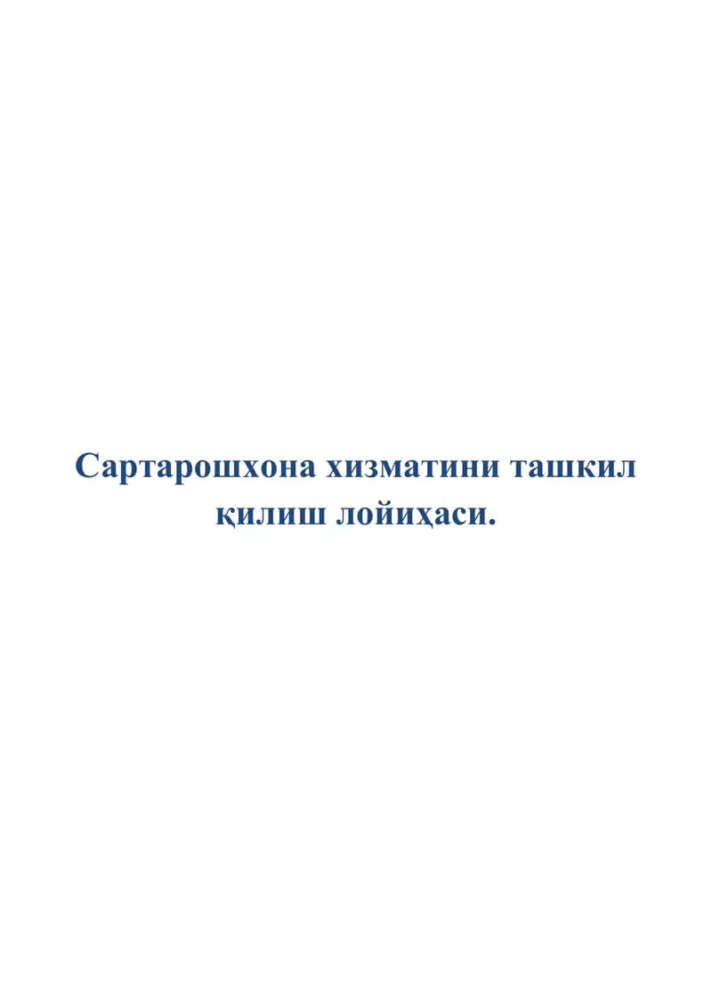 Sartaroshxona xizmatini loyihasi