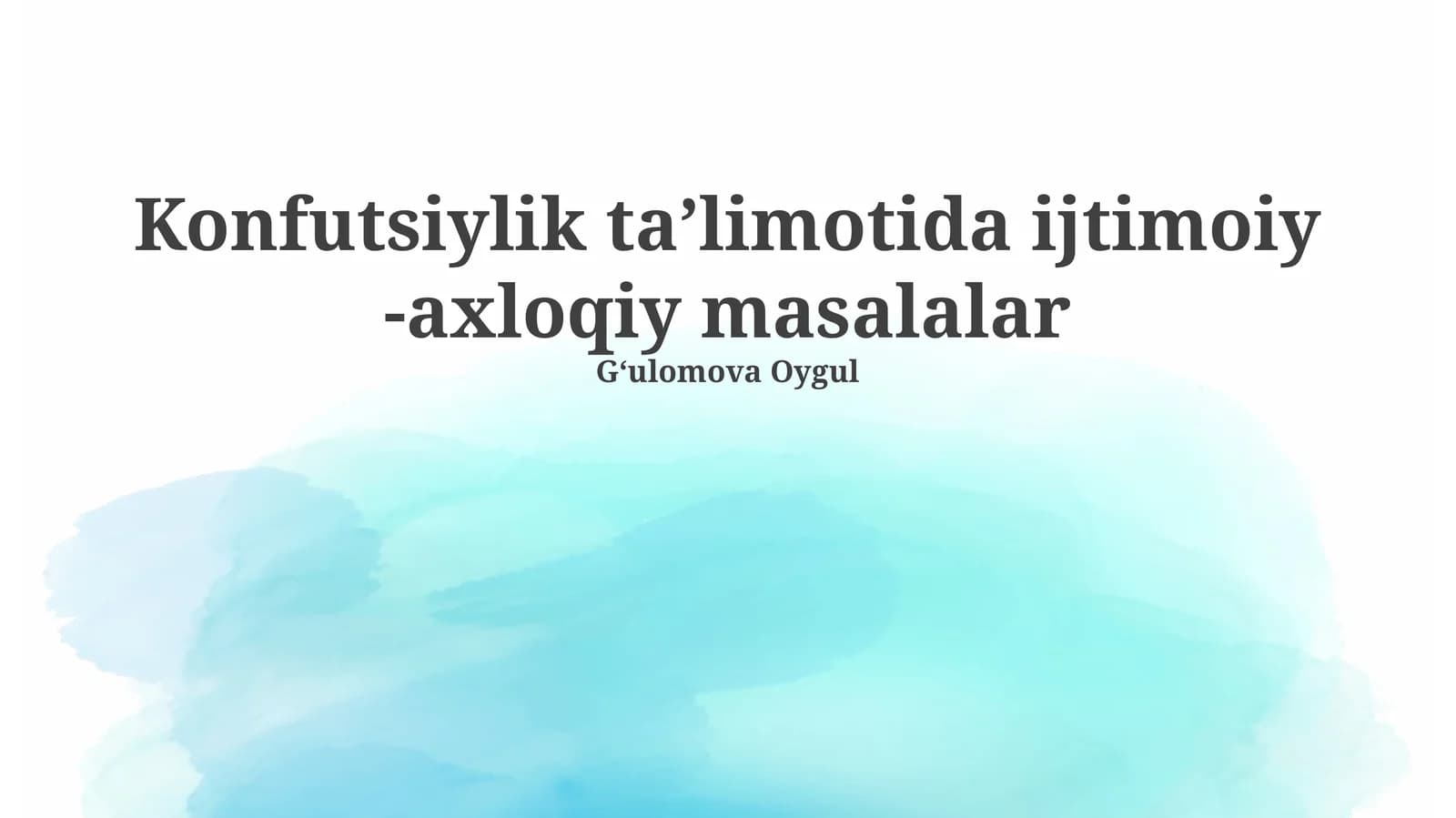 Konfutsiylik taʼlimotida ijtimoiy -axloqiy masalalar