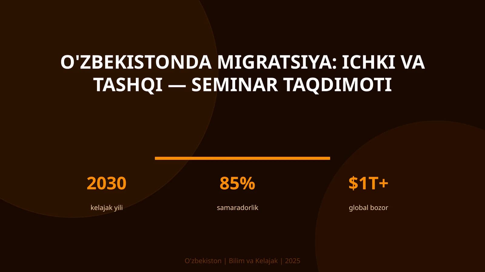 O'zbekistonda migratsiya: ichki va tashqi — seminar taqdimoti
