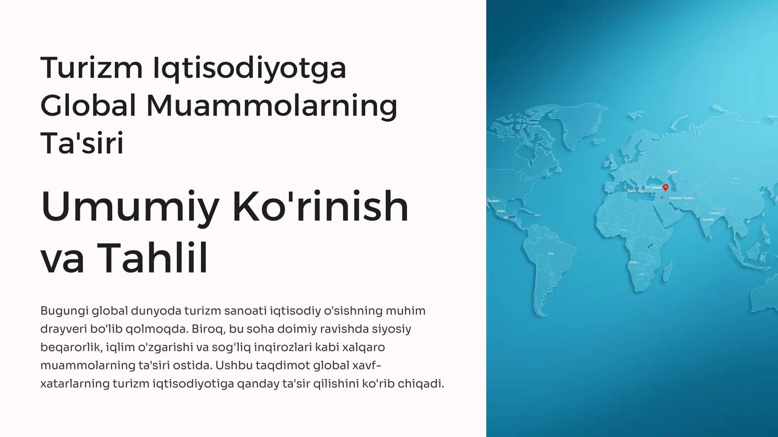 Turizm Iqtisodiyotga Global Muammolarning Ta'siri