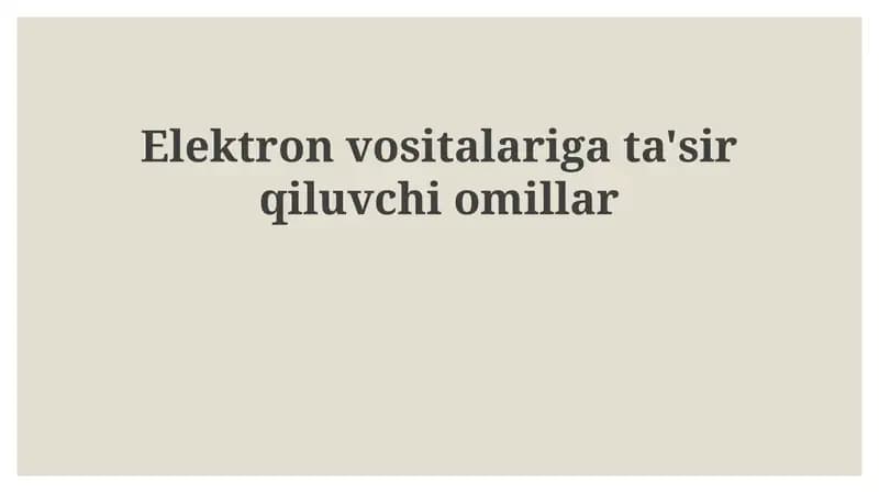 Elektron qurilmalar