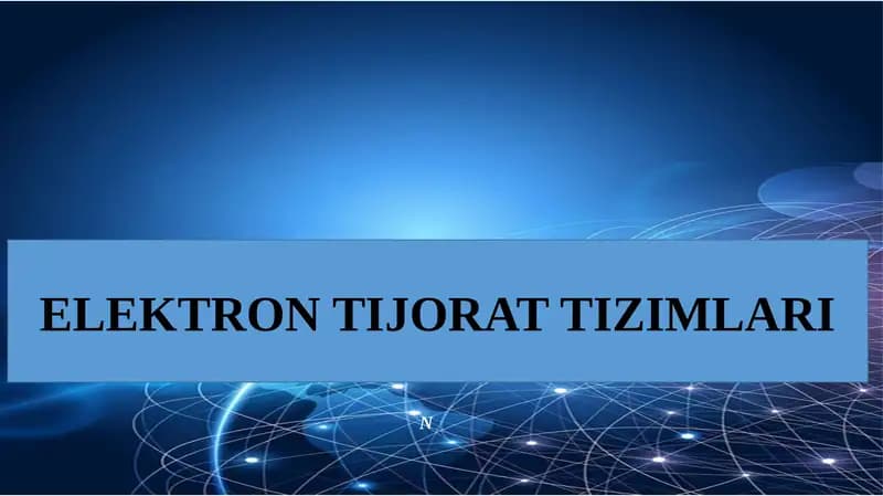 ELEKTRON TIJORAT TIZIMLARI
