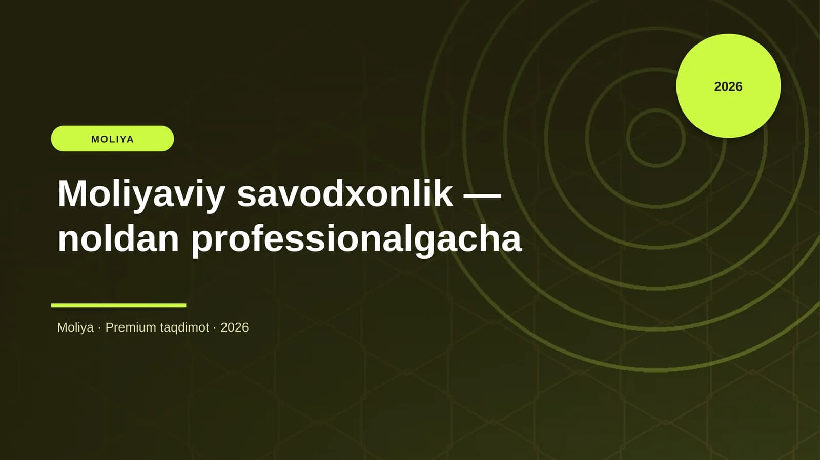 Moliyaviy savodxonlik — noldan professionalgacha